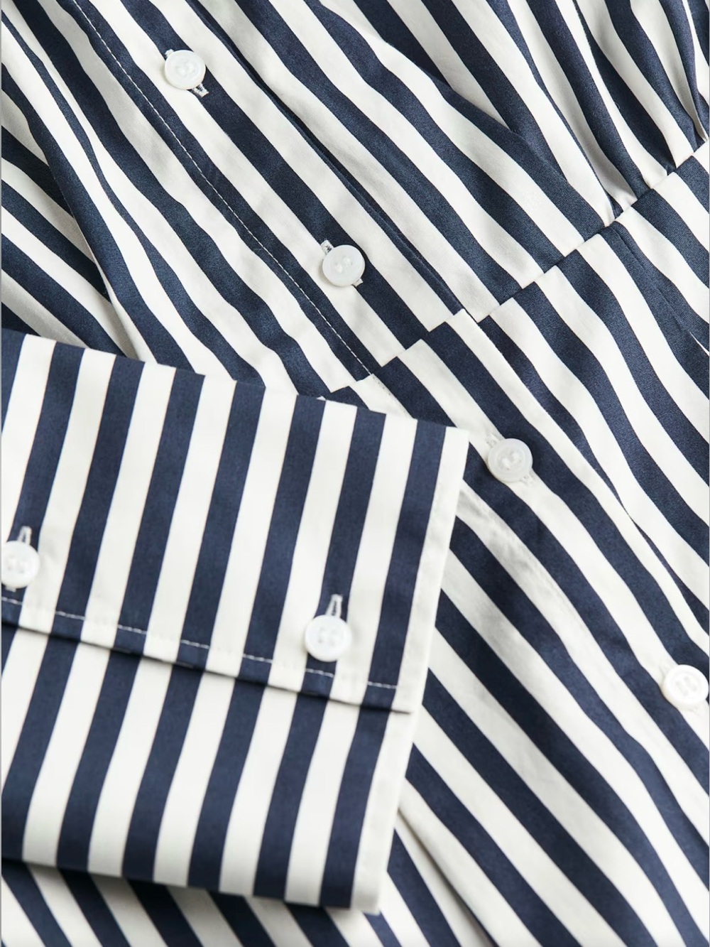 NWT H&M MODERN/CLASSIC STRIPED DRESS Sz.XXL LOOSE FIT BODICE, FITTED SKIRT - Picture 2 of 9